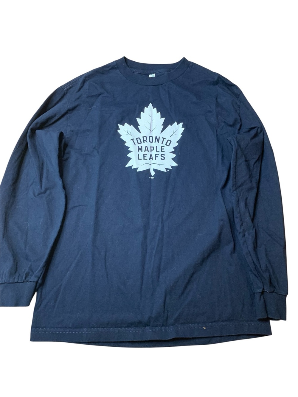 Toronto Maple Leafs Long Sleeve Graphic T-Shirt Navy Blue Alstyle Medium